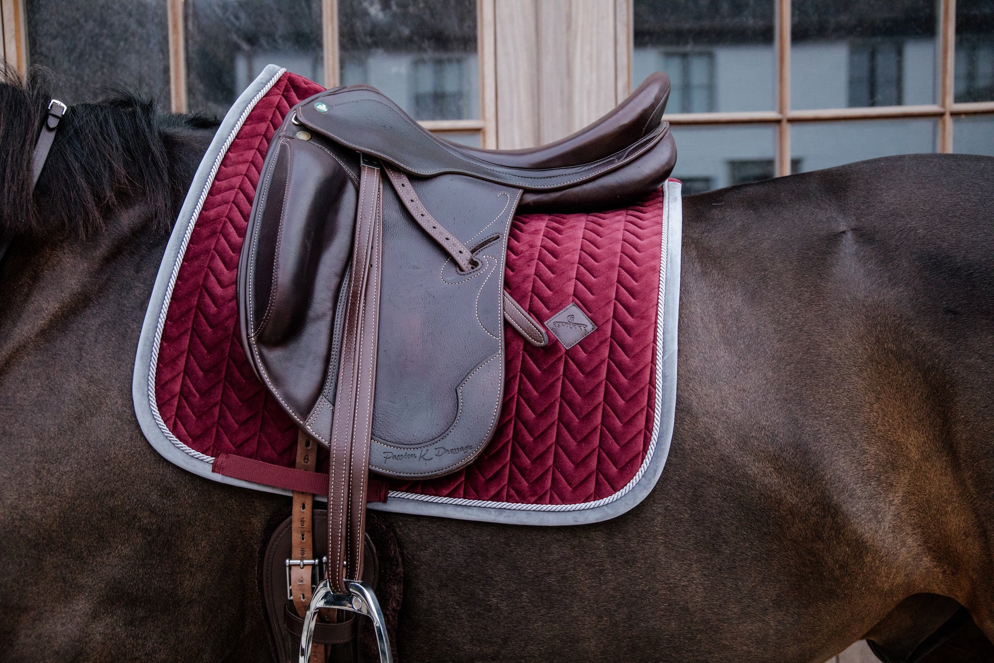 SADDLE PAD VELVET CONTRAST